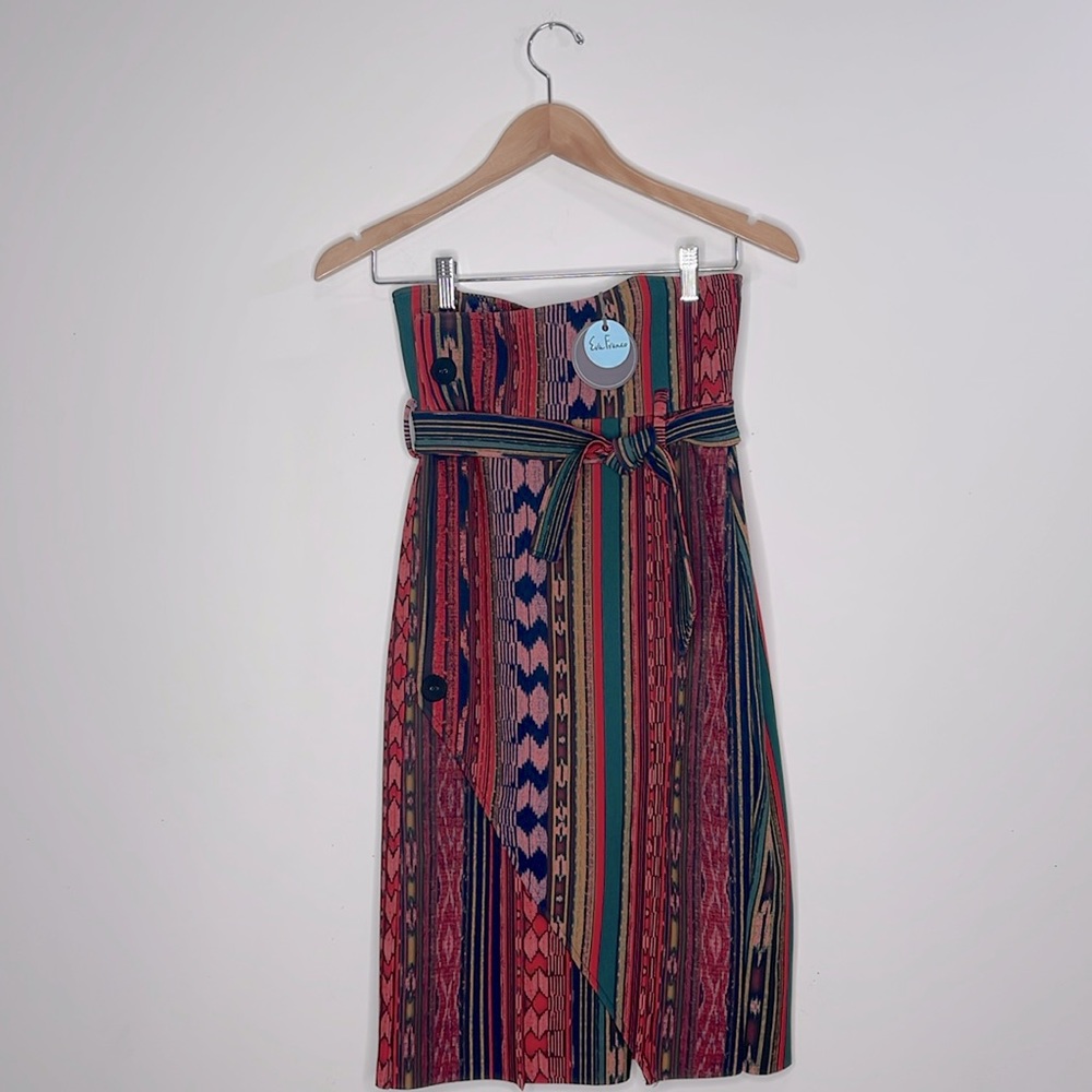Eva Franco Multicolor Striped Midi Skirt